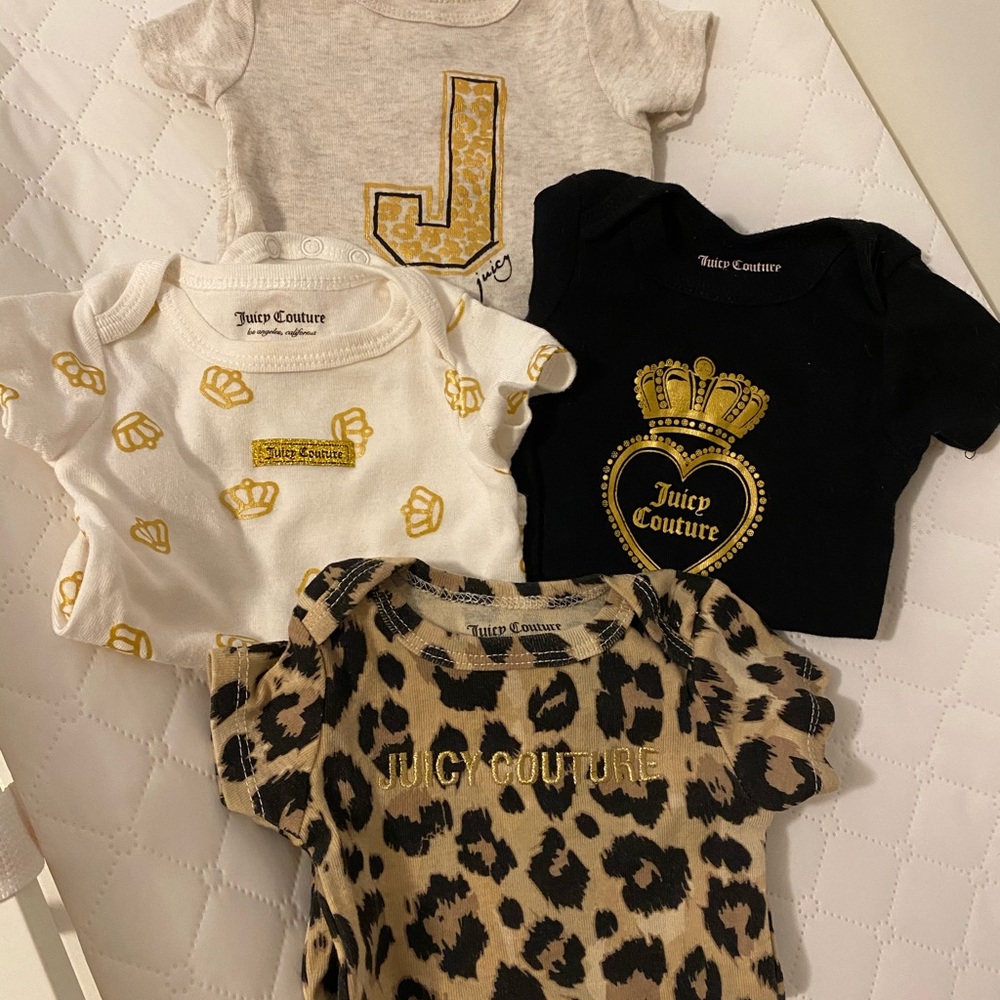 juicy couture set of 4 onesies